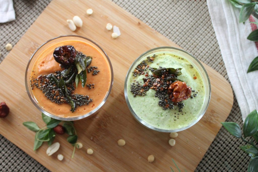 Top view of vibrant smoothies with chia seeds, perfect for healthy lifestyle promotions.